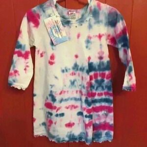 New tie dye long sleeve dress. 100% cotton.